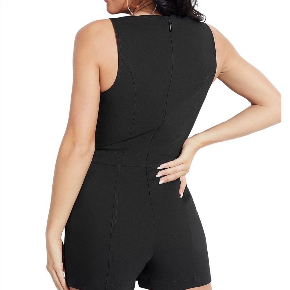 Guess Courtney Rhinestone-Button Sleeveless Romper